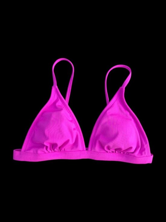 Shade & Shore Other - Shade & Shore Women’s Triangle Bikini Top Pink Ribbed Adjustable Strap, S